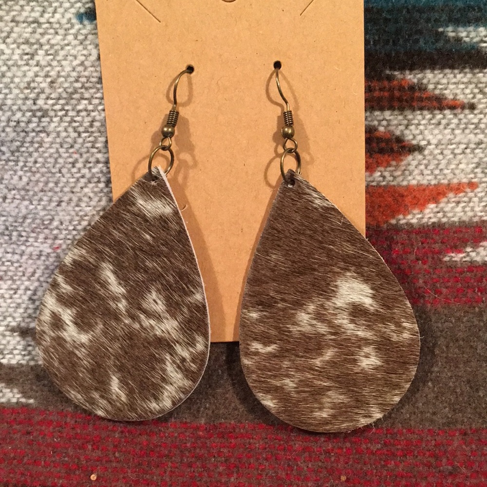 New western cowhide earrings